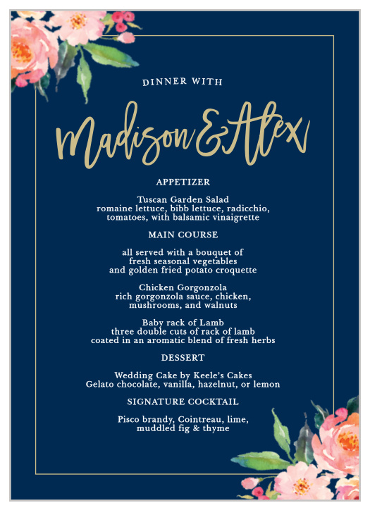 Garner a round of applause for your dinner options with the Standing Ovation Wedding Menus. 