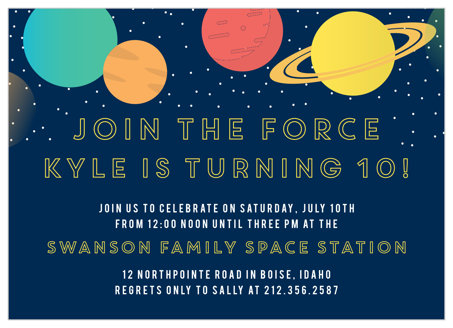 Space Force Children's Birthday Invitations