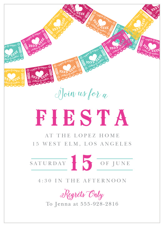 Invite friends and family for good food and a good time with the Fab Fiesta Children's Birthday Party Invitations.