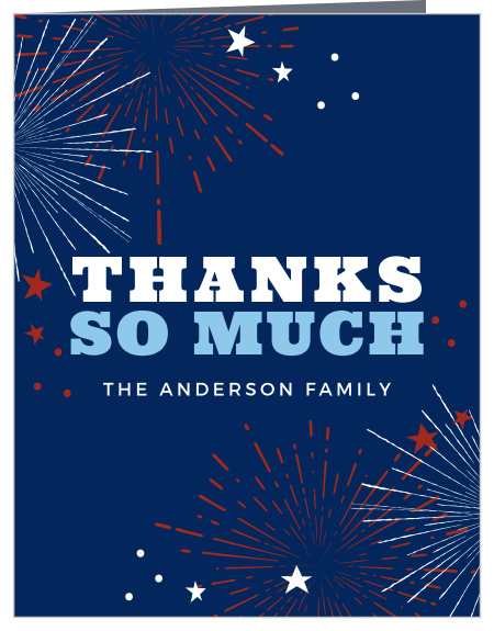 The Fantastical Fireworks Independence Day Party Thank You Cards are an exciting way to share your gratitude.
