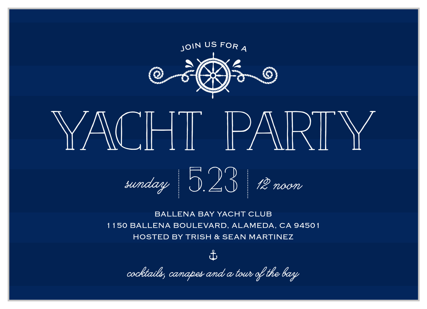 Stunning Yacht Party Invitations