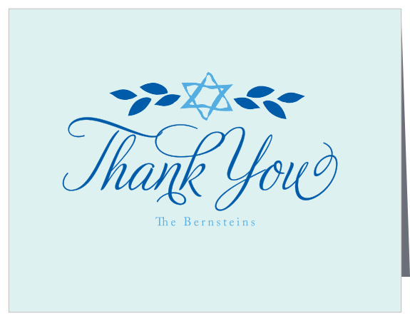 Thank those who joined in your festivities with the Passover Plate Thank You Cards. 