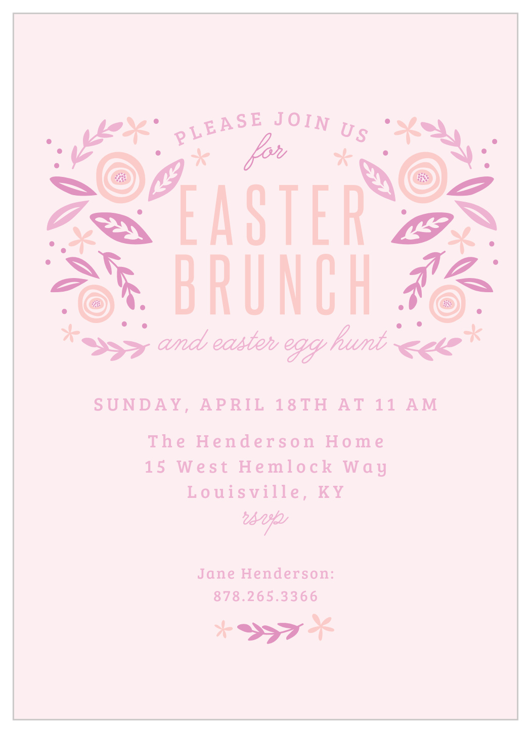 Easter Brunch Holiday Invitations