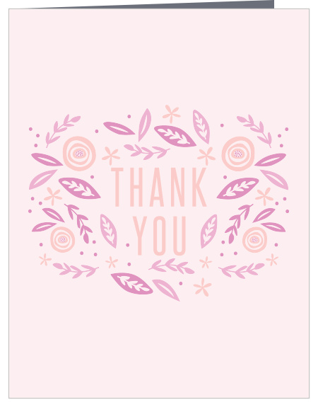 Trendy florals encircle your text on the Easter Brunch Holiday Party Thank You Cards.