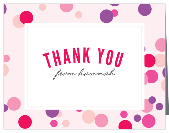 Show your appreciation with dots! The Dotty Frame Girl Thank You Card has lots of dots to customize the color to show your personality.