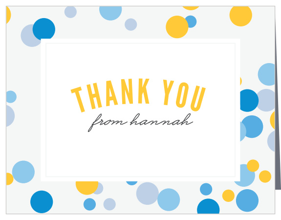 Show your appreciation with dots! The Dotty Frame Girl Thank You Card has lots of dots to customize the color to show your personality.