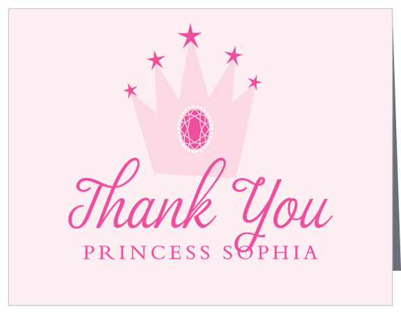 The Pretty Princess Thank You Cards has a beautiful tiara that you can add a splash of color that makes a simple yet perfect design for any guest to know how grateful you were for attending!