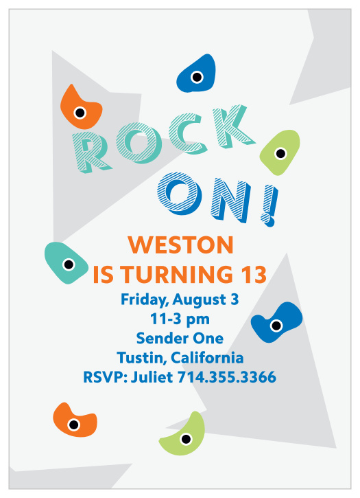 The Crag Climber Children's Birthday Party Invitations are an exciting way to announce to your guests your rockin' party.