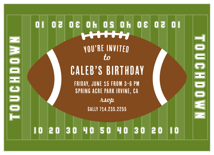 The Red Zone Children's Birthday Party Invitation is a great way to invite your guests to your Football themed party.