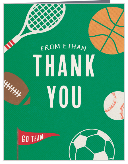 The Lil' Ballers Children's Birthday Party Thank You Cards are a fun way to thank your guests for the celebration.