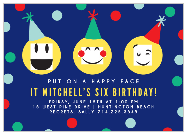 You party guests will be excited when they receive the Exciting Emoji Children's Birthday Party Invitations.