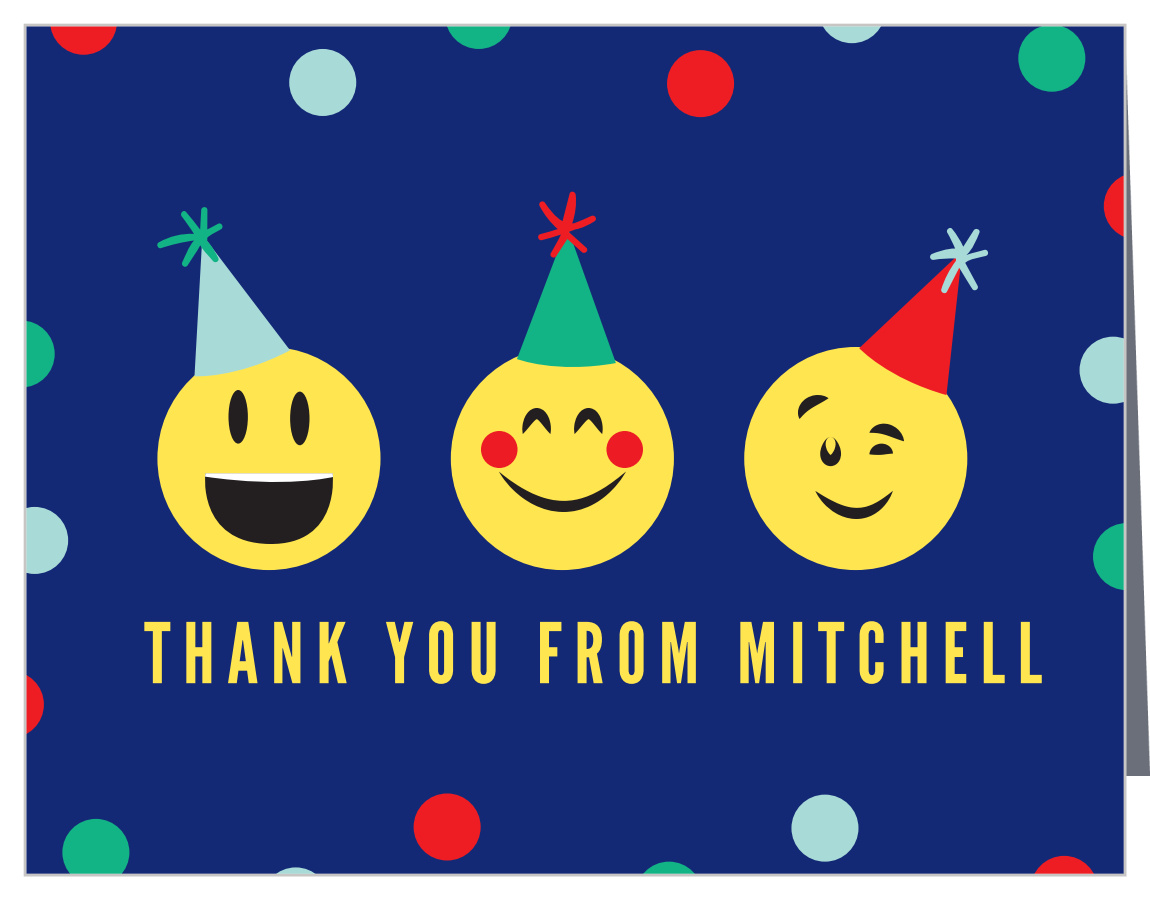 Exciting Emoji Children's Birthday Thank You Cards