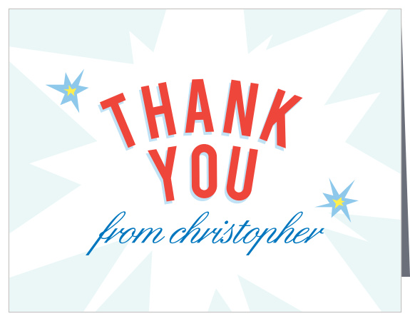 Calling all Super Heroes! Show off your super powers of appreciation with the Super Hero Thank You Card!