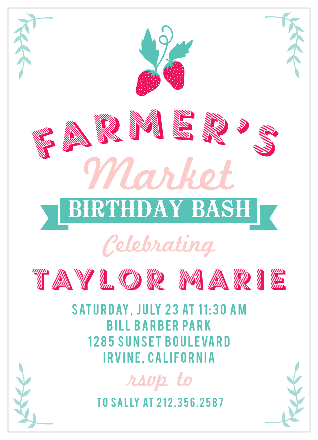 Market Fresh Children's Birthday Invitations