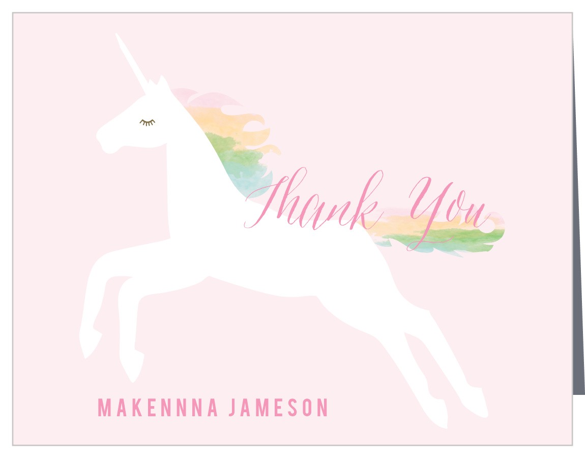 Rainbow Pony Children's Birthday Thank You Cards