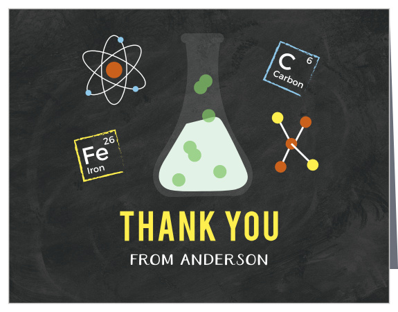 Use the Science Fair Thank You Cards to let your guests know they are as exciting as mixing sodium bicarbonate and acetic acid: an eruption of fun!