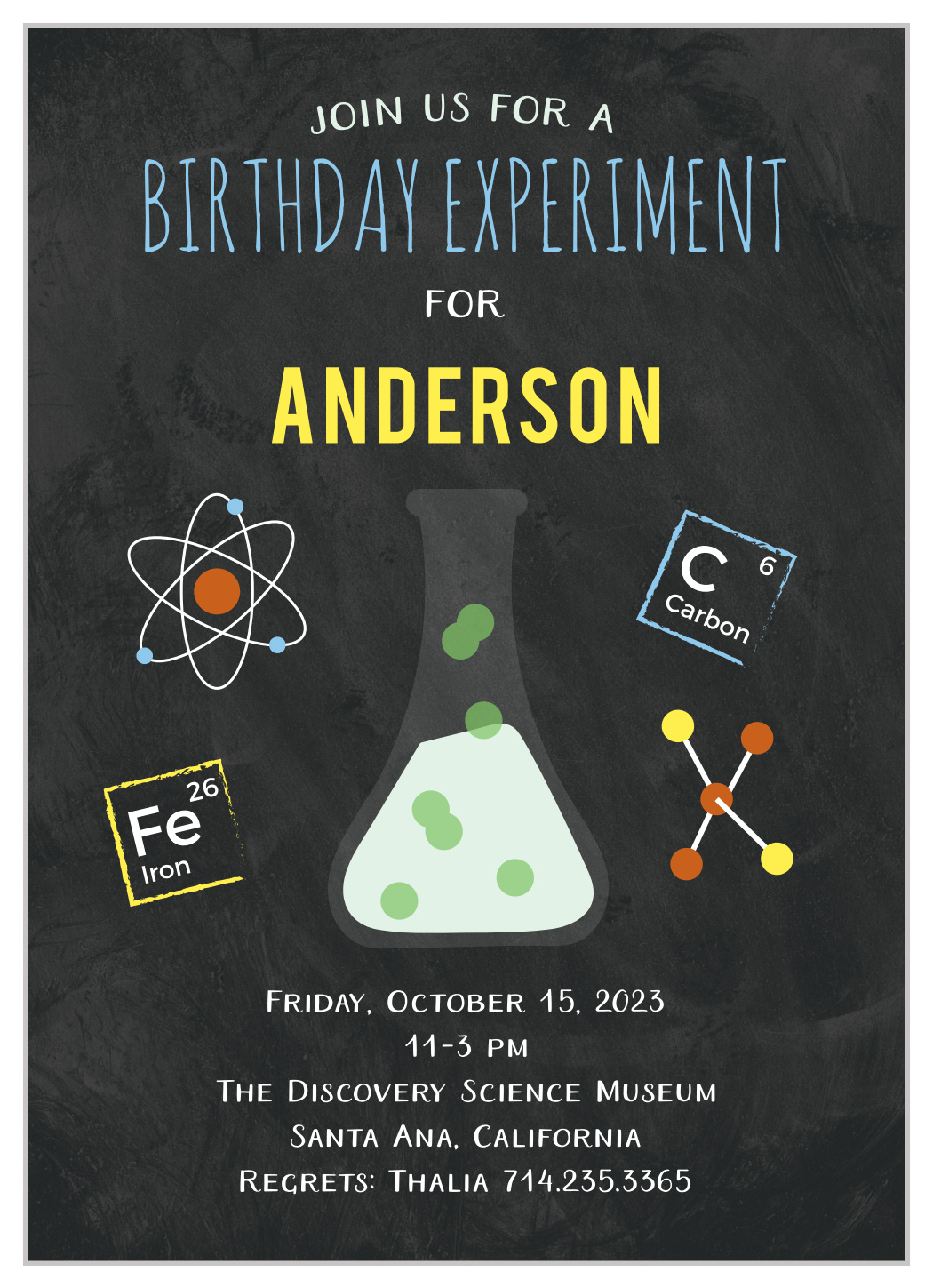Science Fair Children's Birthday Invitations