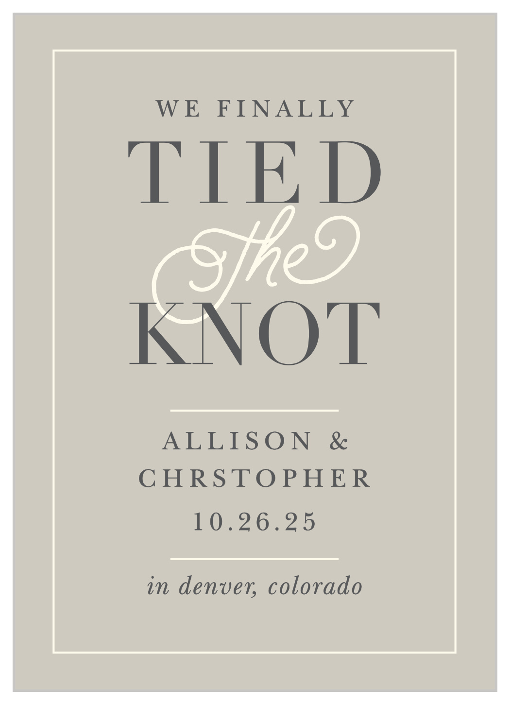 Tied the Knot Wedding Announcements