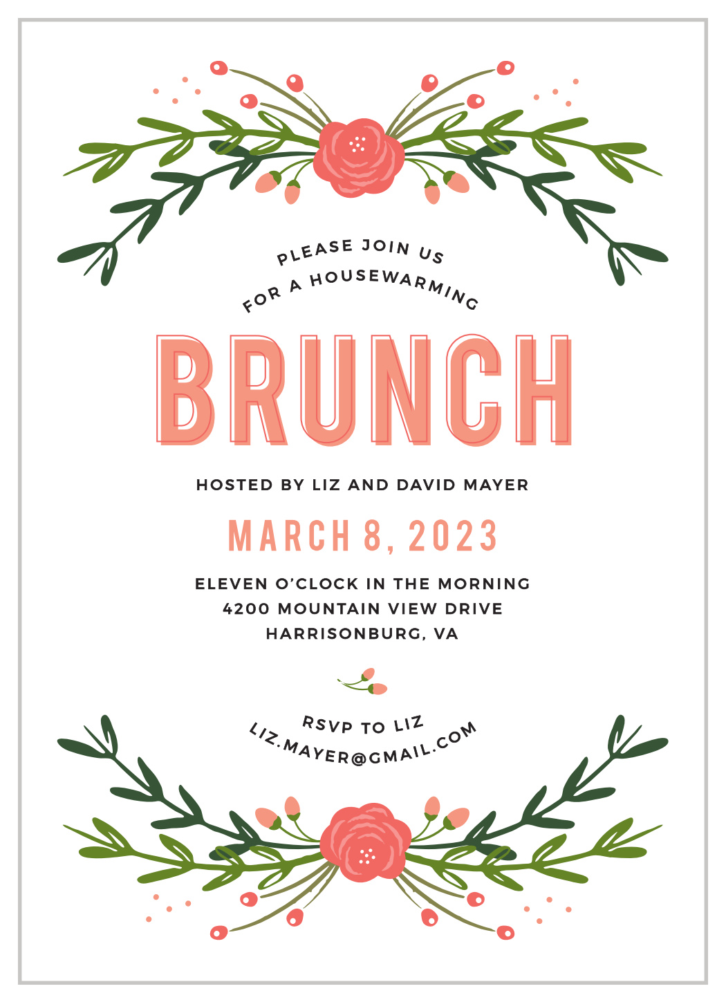 Botanical Brunch Housewarming Invitations