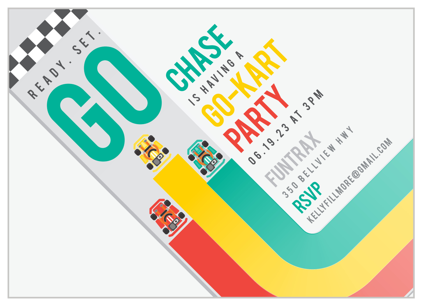 Kart Race Children's Birthday Invitations
