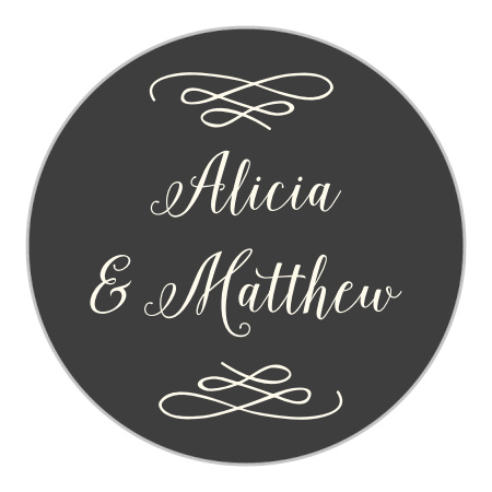 Whimsical Calligraphy Wedding Stickers