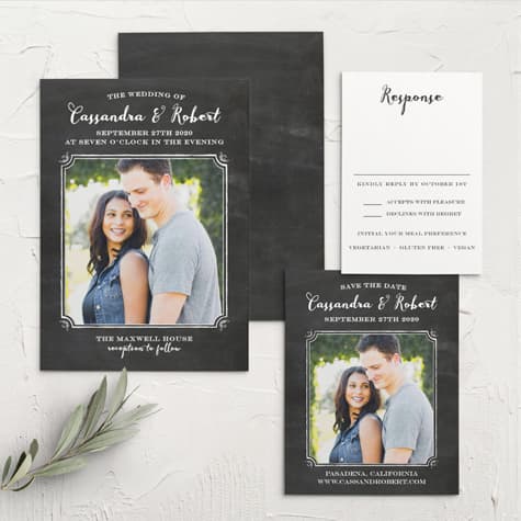 Chalkboard Frame Wedding Invitations