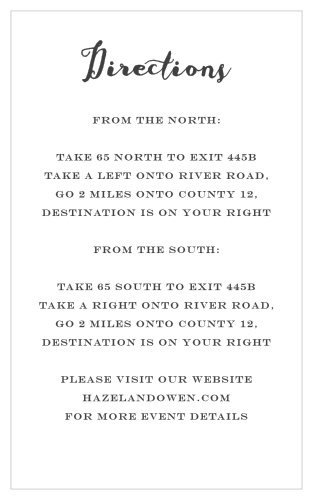 Elegant and minimalistic, Chalkboard Frame Direction Cards are a wonderful way to guide your guests to the venue of your choice.