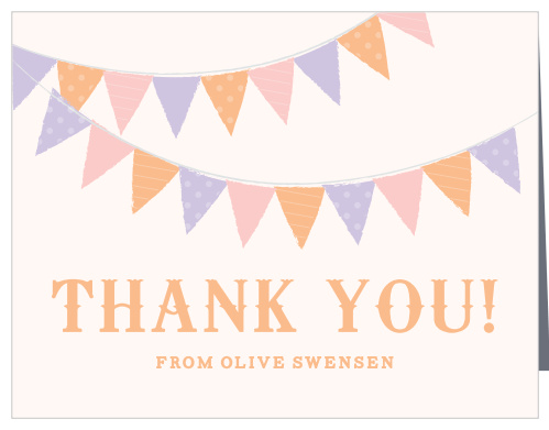 Festival Bunting Girl Baby Shower Thank You Cards