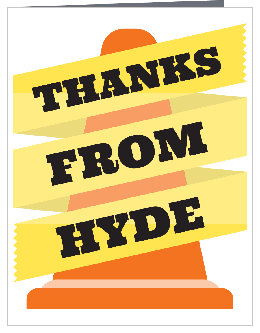Construction Cone Children's Birthday Thank You Cards