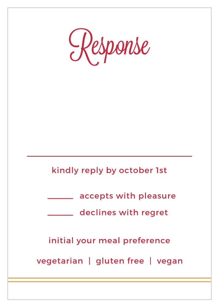 Rhapsody in Red Foil Response Cards