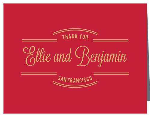 Rhapsody in Red Foil Wedding Thank You Cards
