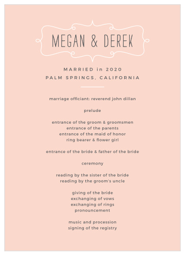 The Brisk Blue Skies Wedding Programs' two-sided design efficiently organizes your ceremony schedule.