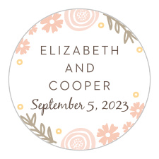 Encircle your text with the whimsical florals of the Gardens Abound Wedding Stickers.