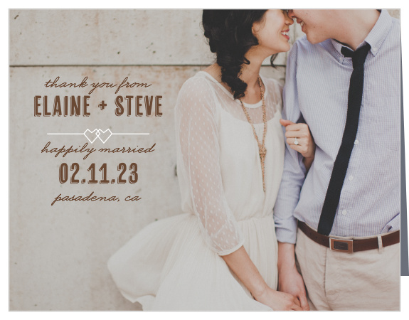 Complete your wedding stationery with the Linked Hearts Thank You Cards.