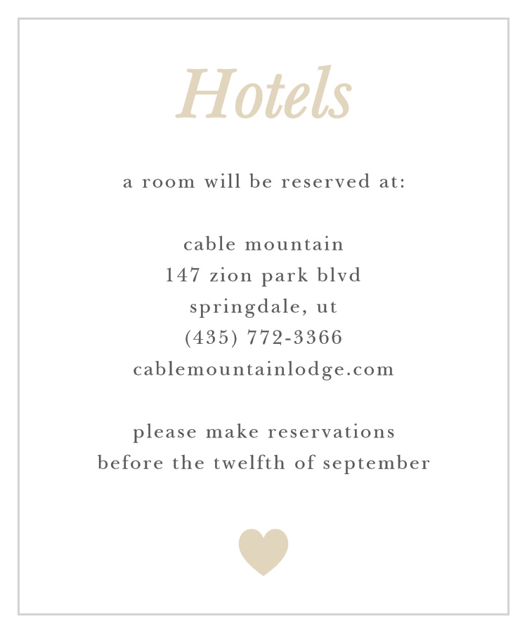 Sophisticated Shimmer Accommodation Cards