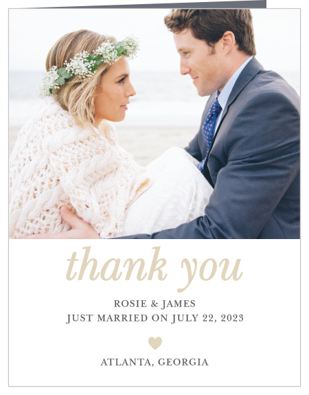 Finish your wedding stationery with the Sophisticated Shimmer Wedding Thank You Cards.