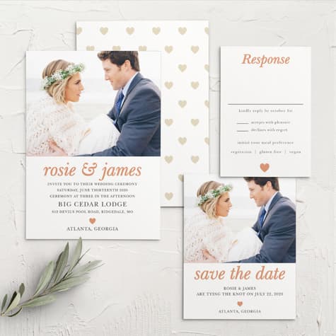 Sophisticated Shimmer Foil Wedding Invitations