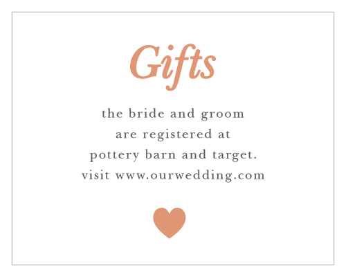 Let your guests know where you are registered with the Sophisticated Shimmer Foil Registry Cards.
