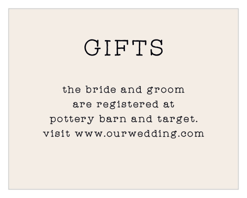 Let your guests know where you are registered with the Make a List Registry Cards.