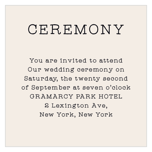 Customize the small, and versatile Make a List Ceremony Cards to meet your stationery needs.