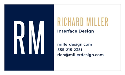 Craft your personal brand with the Bold Monogram Foil Business Cards.