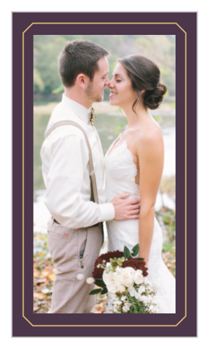 Design the front of the Vintage Photo Album Foil Business Cards with your name, your business' name and contact information.