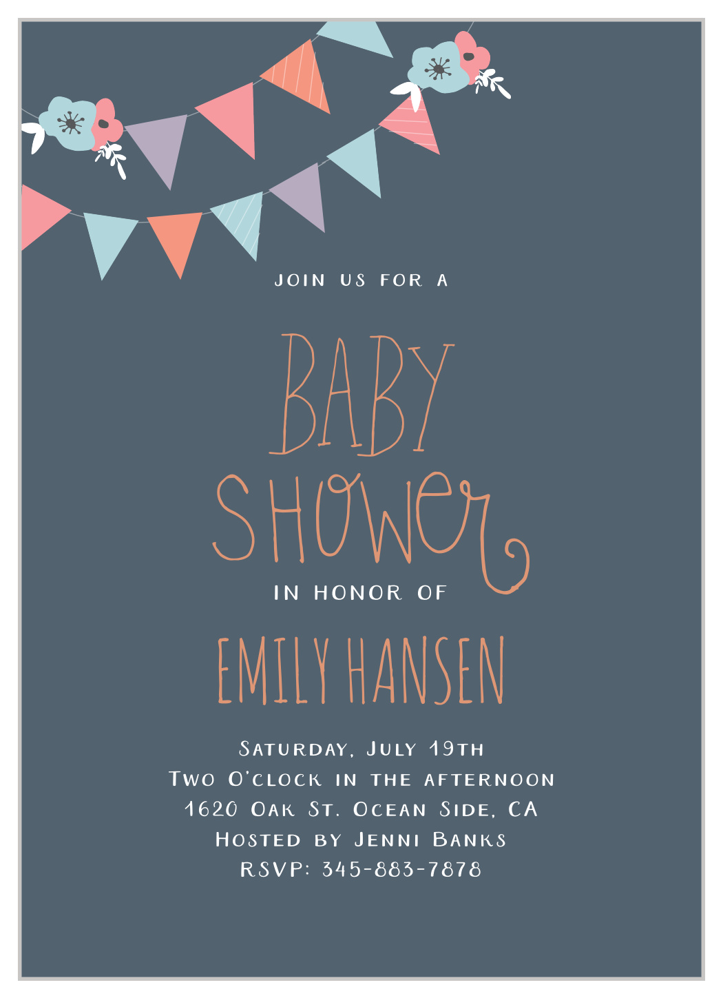 Banner Party Foil Baby Shower Invitations