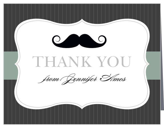 Say your thanks with a hipster vibe using the Little Man Foil Baby Shower Thank You Cards.