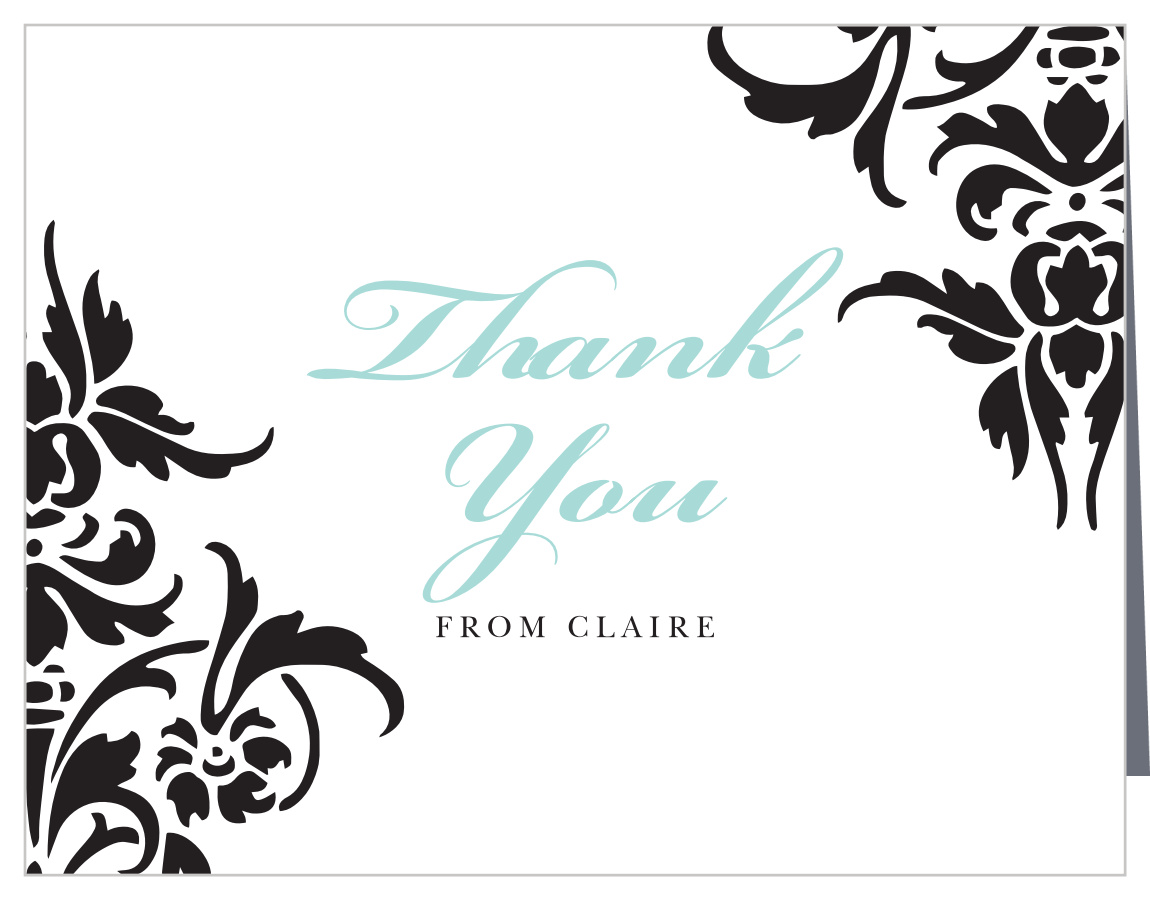 Decorative Damask Baby Shower Thank You Cards