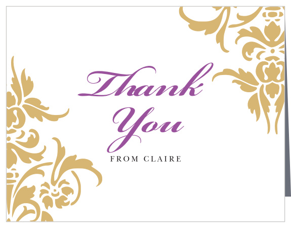 The Decorative Damask Foil Thank You Card is a delightfully fun way to show your gratitude while letting you personalize it exactly how you want it!