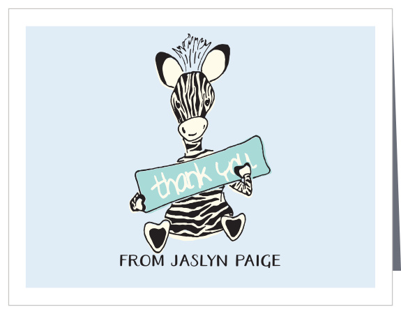 Let the cute little zebra on the Little Zebra Baby Shower Thank You Card help you thank your friends and family to the greatest baby shower of all time