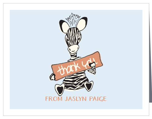 Let the cute baby zebra on the Little Zebra Foil Baby Shower Thank You Cards help you thank your friends and family to the greatest baby shower of all time!