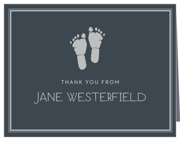 There is nothing cuter than ten, tiny toes! The Little Boy's Footprints Foil Baby Shower Thank You Cards are a great way to express your gratitude to family and friends. 