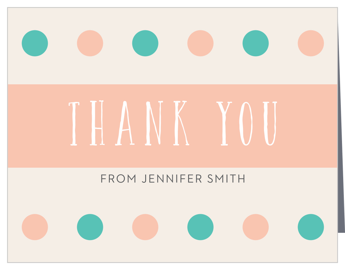 Polka Dots Girl Baby Shower Thank You Cards